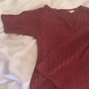 Lularoe Lindsay Cranberry Red knit Medium NWT plus